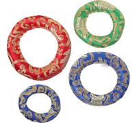 Cuscino per Campana Tibetana, 4 Pezzi, Anello in Cotone Ricamato | Quattro Diametri 10 12 14 16cm, Posa Stabile per Lezioni e Studio, Tocco Zen Elegante Colore Casuale