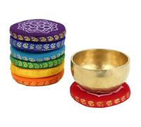 Cuscino per campane tibetane fatti a mano artigianali (SET 7 CHAKRA PICCOLO - 9.5 cm)