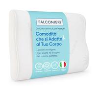 Cuscino per Cervicale Ergonomico per Dormire in Memory Foam HD Guanciale Antirussamento a Doppia Onda Efficace Supporto per Collo Spalle e Schiena con Federa Antiacaro Lavabile in Lavatrice (1pz)