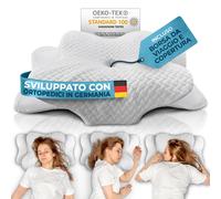 Glückstoff® Cuscino Per Cervicale [PER TUTTI I TIPI DI SONNO] - Cuscino Cervicale Per Dormire - Cuscini Ortopedico & Ergonomico Memory Foam - Morbido Cuscino Posturale Antirussamento - Neck Pillow