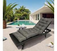 Cuscino per chaise longue da esterno impermeabile con lacci Poltrona reclinabile da patio addensata per cuscini per interni ed esterni Cuscino per sedia da piscina