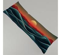 Cuscino per Chi Dorme Sul Fianco, 1 pezzo 30x90 cm Rosso Federe Cuscini Resistenti Lino Tramonto Cuscino Lungo, Con Cerniera Invisibile Gravidanza Cuscini Dormire Sul Fianco Body Pillow Y4-901