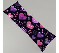 Cuscino per Chi Dorme Sul Fianco, 1 pezzo 50x150 cm Viola Federe Cuscini Resistenti Morbido Lino Amore Cuscino Lungo, Con Cerniera Invisibile Gravidanza Cuscini Dormire Sul Fianco Body Pillow Y4-661
