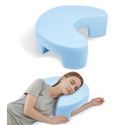 Cuscino per chi dorme sul fianco con caviglie e braccioli, cuscino per chi dorme sul fianco con supporto per il collo, forma ergonomica, per alleviare il dolore al collo, al collo e alle spalle (blu)