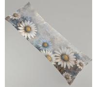 Cuscino per Chi Dorme Sul Fianco Grigio Federe Cuscino Letto 60 x 180 cm, Con Cerniera Invisibile Margherita Stampa Fronte-retro Morbido Velluto Federe Cuscini, Gravidanza e Dormire Sul Fianco Y4-461