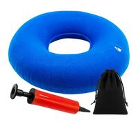 Cuscino per ciambella, per emorroidi, gonfiabile, ortopedico, per anelli, cuscino da decubito, rotondo, morbido, per emorroidi, mal di pietra, sedie a rotelle, grigio incinta, 35 cm, con 1 custodia