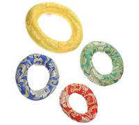 Cuscino per Ciotola Sonora in Cotone, Anello Ricamato 4 Pezzi | Stile Cinese Elegante, Supporto per Strumenti Buddisti, Quattro Misure 10/12/14/16cm Colore Casuale