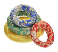 Cuscino per Ciotola Sonora Ricamo, 4 Pezzi, Stile Cinese | Base ad Anello in Cotone, Mantiene Stabile la Ciotola, Adatto a 10 12 14 16cm, Motivo Nuvole Colore Casuale