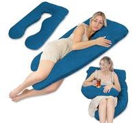 Cuscino per corpo 135cm - lungo per dormire sul fianco e migliorare il riposo Perfetto per il benessere in gravidanza e il sollievo della schiena forma a U