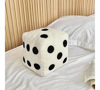 Cuscino per divano a forma di dadi, creativo e soffice cuscino per divano a forma di dadi, divertente e morbido riempito, decorazione per la casa, per divano, letto, soggiorno (bianco latte, 20 x 20