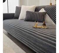 Cuscino per Divano Morbido con Coniglio Spesso, Copridivano Caldo e Morbido Antiscivolo in Peluche Peloso, Copridivano per Divani per Cani,Dark Gray,Pillowcase30*50cm