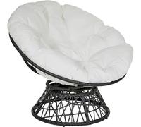 Cuscino per dondolo da giardino, ovale, per esterni, con imbottitura in cotone PP, compatibile con tutti i cuscini per interni ed esterni, bianco, 90 x 90 cm, perfetto per comfort e stile.