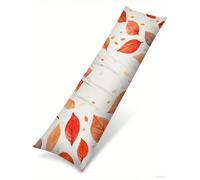 Cuscino per Dorme Sul Fianco 30x105 cm, Set da 1 Foglia Cuscino Lungo con Lampo Nascosta Resistenti Morbido Velluto Rosso Federe Cuscini, per la Gravidanza e Dormire Sul fianco Body Pillow B1-1335