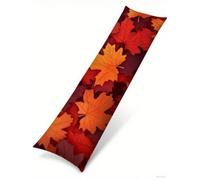 Cuscino per Dorme Sul Fianco 30x105 cm, Set da 1 Foglia D'Acero Cuscino Lungo con Lampo Nascosta Morbido Velluto Rosso Federe Cuscini, per la Gravidanza e Dormire Sul fianco Body Pillow B1-1433