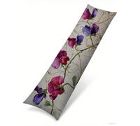 Cuscino per Dorme Sul Fianco 40x145 cm, Set da 1 Iris Cuscino Lungo con Lampo Nascosta Resistenti Morbido Velluto Viola Federe Cuscini, per la Gravidanza e Dormire Sul fianco Body Pillow B1-1377