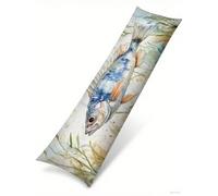 Cuscino per Dorme Sul Fianco 40x145 cm, Set da 1 Pescare Cuscino Lungo con Lampo Nascosta Resistenti Morbido Velluto Animale Federe Cuscini, per la Gravidanza e Dormire Sul fianco Body Pillow B1-1359