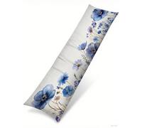 Cuscino per Dorme Sul Fianco 50x135 cm, Set da 1 Fiore Cuscino Lungo con Lampo Nascosta Resistenti Morbido Velluto Grigio Federe Cuscini, per la Gravidanza e Dormire Sul fianco Body Pillow B1-1337