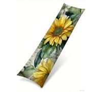 Cuscino per Dorme Sul Fianco 50x150 cm, Set da 1 Pianta Cuscino Lungo con Lampo Nascosta Resistenti Morbido Velluto Giallo Federe Cuscini, per la Gravidanza e Dormire Sul fianco Body Pillow B1-1409