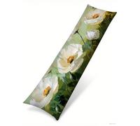 Cuscino per Dorme Sul Fianco 50x180 cm, Set da 1 Papavero Cuscino Lungo con Lampo Nascosta Resistenti Morbido Velluto Verde Federe Cuscini, per la Gravidanza e Dormire Sul fianco Body Pillow B1-1421