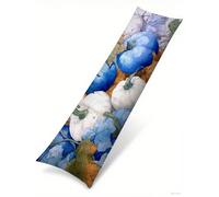 Cuscino per Dorme Sul Fianco 50x180 cm, Set da 1 Zucca Cuscino Lungo con Lampo Nascosta Resistenti Morbido Velluto Blu Federe Cuscini, per la Gravidanza e Dormire Sul fianco Body Pillow B1-1367