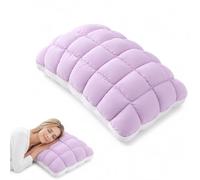Cuscino per dormire a soffio morbido, Cuscino rinfrescante con marshmallow | Alta resilienza, 3 soffici per chi dorme caldo e copertura in seta ghiacciata per tutte le stagioni(Purple)