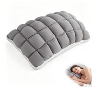 Cuscino per dormire a soffio morbido, Cuscino rinfrescante con marshmallow | Alta resilienza, 3 soffici per chi dorme caldo e copertura in seta ghiacciata per tutte le stagioni(Gray)