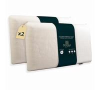 Cuscino per Dormire Memory Foam a Saponetta | Cuscini Letto Anallergici | Confezione doppia con 2 Guanciali Letto Sfoderabili | Cuscini Memory Foam Antiacaro| Misure 41x72 Altezza 12cm