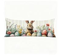 Cuscino per Dormire Sul Fianco 40x120 cm, Coniglio Lungo Cuscino Gravidanza Pasqua Federe Cuscini con Chiusura Lampo Nascosta, Morbido Velluto Body Pillow per Camera Dormire sul Fianco Regalo H0-862