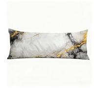 Cuscino per Dormire Sul Fianco 40x140 cm, Nero Lungo Cuscino Gravidanza Marmo Federe Cuscini con Chiusura Lampo Nascosta, Morbido Velluto Body Pillow per Camera Dormire sul Fianco Regalo H0-810