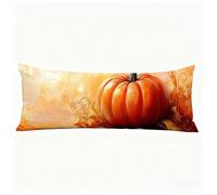 Cuscino per Dormire Sul Fianco 40x140 cm, Zucca Lungo Cuscino Gravidanza Autunno Federe Cuscini con Chiusura Lampo Nascosta, Morbido Velluto Body Pillow per Camera Dormire sul Fianco Regalo H0-823