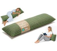 Cuscino per dormire sul fianco 40x145 cm cuscino lungo ergonomico Bouclé | imbottitura morbida che mantiene la forma traspirante delicata sulla pelle e silenziosa sfoderabile - Verde Oliva