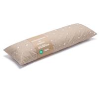 Cuscino per dormire sul fianco 40x145 cm cuscino lungo ergonomico Cotone | imbottitura morbida che mantiene la forma traspirante delicata sulla pelle e silenziosa - Beige con stelle bianche