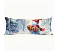 Cuscino per Dormire Sul Fianco 50x150 cm, Natale Lungo Cuscino Gravidanza Foresta Federe Cuscini con Chiusura Lampo Nascosta, Morbido Velluto Body Pillow per Camera Dormire sul Fianco Regalo H0-775