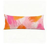 Cuscino per Dormire Sul Fianco 50x180 cm, Rosa Lungo Cuscino Gravidanza Graffiti Federe Cuscini con Chiusura Lampo Nascosta, Morbido Velluto Body Pillow per Camera Dormire sul Fianco Regalo H0-830