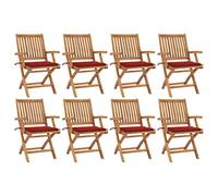 Cuscino per esterni, resistente alle intemperie, tavolo da giardino allungabile, pieghevole, con cuscino, 8 pezzi, in legno massiccio, adatto per soggiorno, camera da letto, giardino, balcone