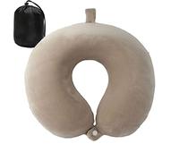 Cuscino per il collo da viaggio, aggiornato cuscino da viaggio per aeroplano 100% puro memory foam cuscino da viaggio per poggiatesta di volo, accessori aerei portatili