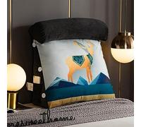 cuscino per la schiena, Con cuscino in memory foam triturato/supporto lombare, con lusso per sedersi a leggere o giocare(Mountain Deer,45x45x20cm)