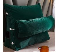 cuscino per la schiena, Cuscino ergonomico per divano, poltrona letto, supporto per il collo rimovibile per guardare la TV e giocare(Dark Green,45x50x22 CM)