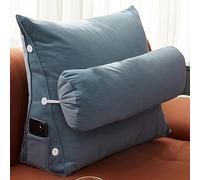 cuscino per la schiena, Cuscino ergonomico per divano, poltrona letto, supporto per il collo rimovibile per guardare la TV e giocare(Peacock Blue,60x50x22 CM)