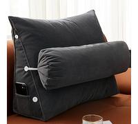 cuscino per la schiena, Cuscino ergonomico per divano, poltrona letto, supporto per il collo rimovibile per guardare la TV e giocare(Advanced Gray,45x50x22 CM)