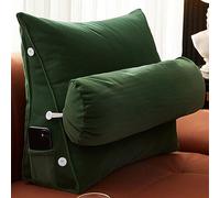 cuscino per la schiena, Cuscino ergonomico per divano, poltrona letto, supporto per il collo rimovibile per guardare la TV e giocare(Emerald Green,60x50x22 CM)