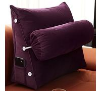 cuscino per la schiena, Cuscino ergonomico per divano, poltrona letto, supporto per il collo rimovibile per guardare la TV e giocare(Imperial Purple,60x50x22 CM)