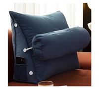 cuscino per la schiena, Cuscino ergonomico per divano, poltrona letto, supporto per il collo rimovibile per guardare la TV e giocare(Dark Blue,45x50x22 CM)