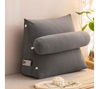 cuscino per la schiena, Cuscino per divano letto da gettare sul pavimento per leggere, giocare, TV, alleviare il dolore, carino, per la schiena e vita(Medium Gray,60 x 50 x 22 CM)