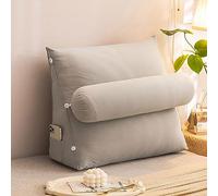 cuscino per la schiena, Cuscino per divano letto da gettare sul pavimento per leggere, giocare, TV, alleviare il dolore, carino, per la schiena e vita(Light Gray,45 x 50 x 22 CM)