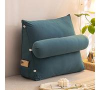 cuscino per la schiena, Cuscino per divano letto da gettare sul pavimento per leggere, giocare, TV, alleviare il dolore, carino, per la schiena e vita(Glass Blue,45 x 50 x 22 CM)