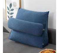cuscino per la schiena, Divano multifunzionale e cuscino da comodino Schienale per leggere Con TV per adulti seduti a letto(Royal Blue,60 x 50 x 20 CM)