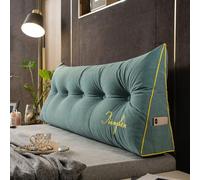 Cuscino per la schiena per letto, divano, lettura, testiera letto, cuscino a cuneo per la schiena, ricamo di lusso, comodo cuscino di supporto lombare per leggere a letto, divano relax (dimensioni: 60