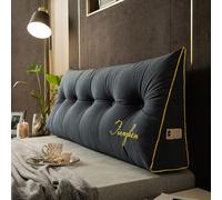 Cuscino per la schiena per letto, divano, lettura, testiera letto, cuscino a cuneo per la schiena, ricamo di lusso, comodo cuscino di supporto lombare per leggere a letto, divano relax (dimensioni