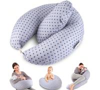 Cuscino per l'allattamento XXL, cuscino per la gravidanza, cuscino per dormire sul fianco del bambino, cuscino per la gravidanza con federa in cotone per l'allattamento. RISPARMI SUL SONNO IN GRAVIDAN